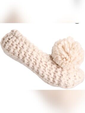 Lemon New Ballerina Pom Slippers ~IVORY ~ONE SIZE **NEW